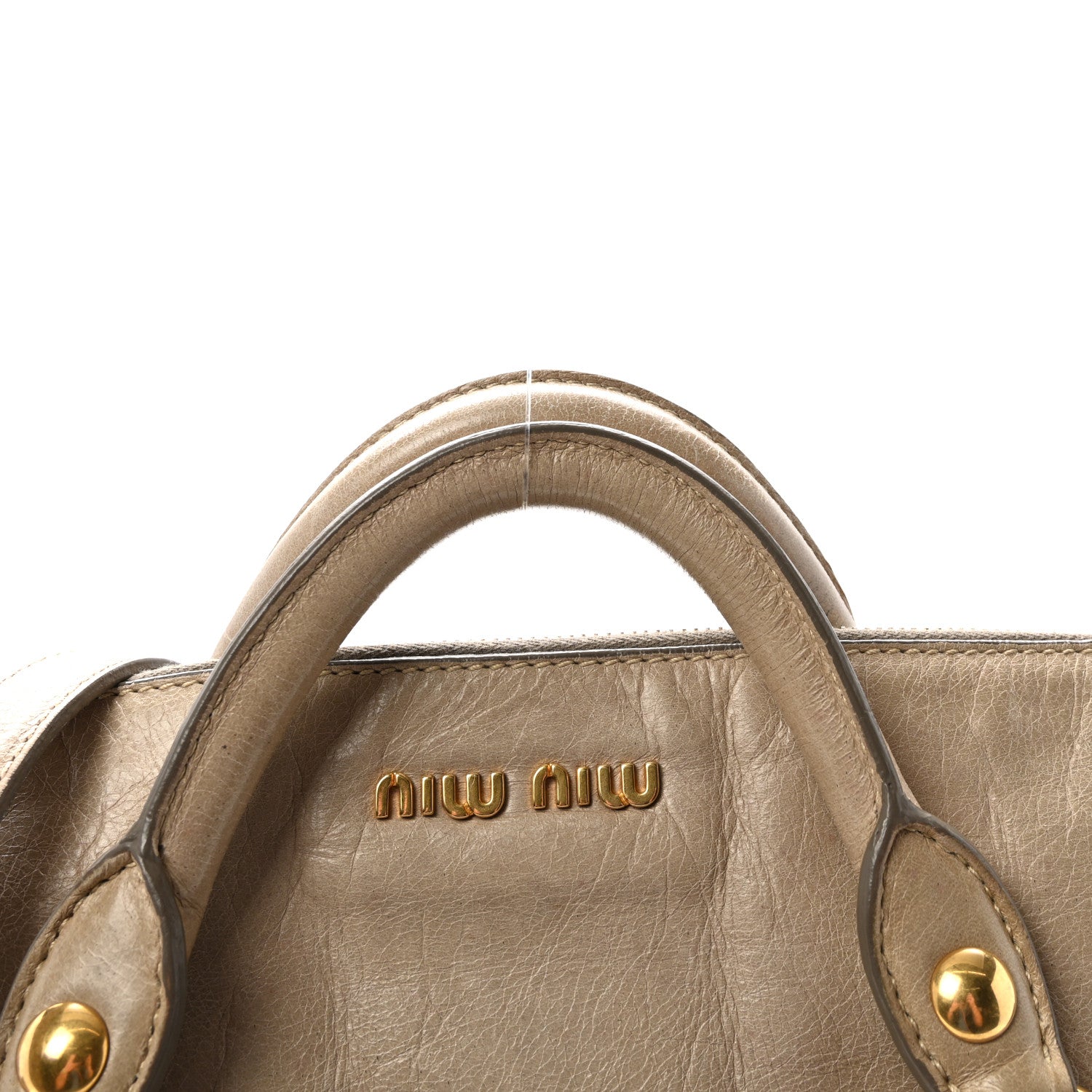 Miu Miu Vitello Lux Medium Bow Bag Grey 7 of 9