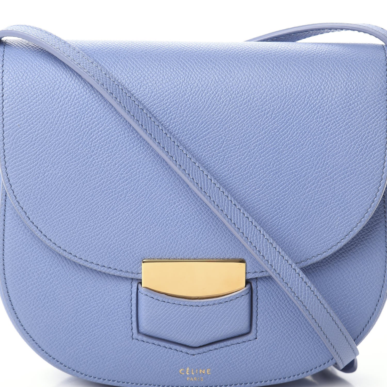 Celine Grained Calfskin Small Trotteur Porcelain 6 of 8
