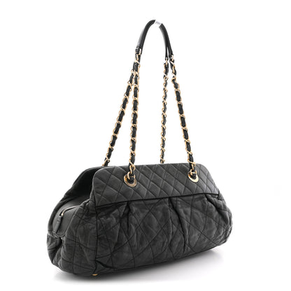 Chanel Iridescent Calfskin Chic Quilt Bowling Bag Black 3 of 12