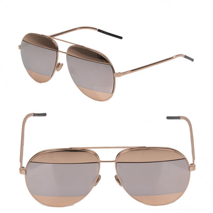 Christian Dior Split 1 Aviator Sunglasses Gold Silver 1 of 6
