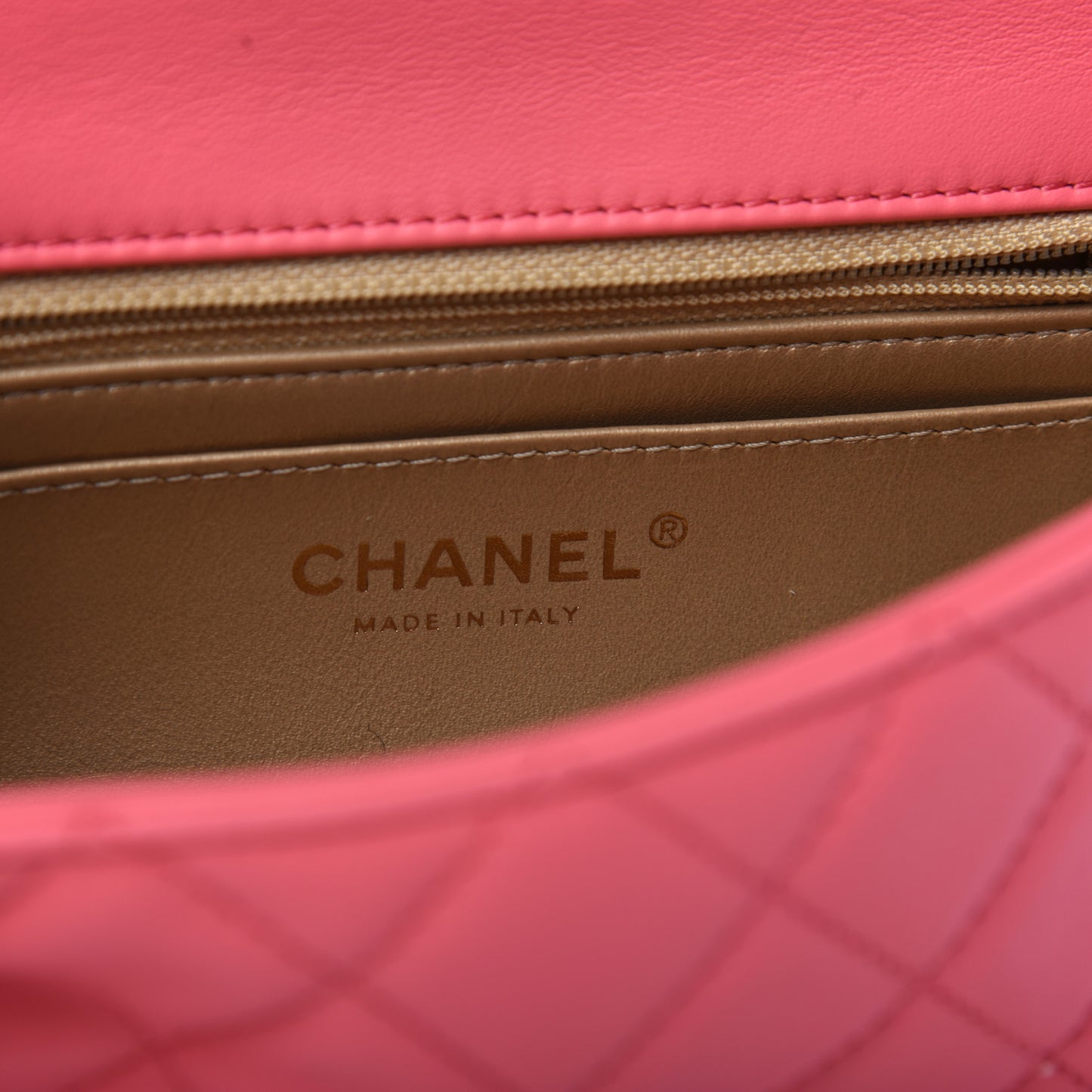 Lambskin Quilted Mini Rectangular Pearl Crush Flap Pink