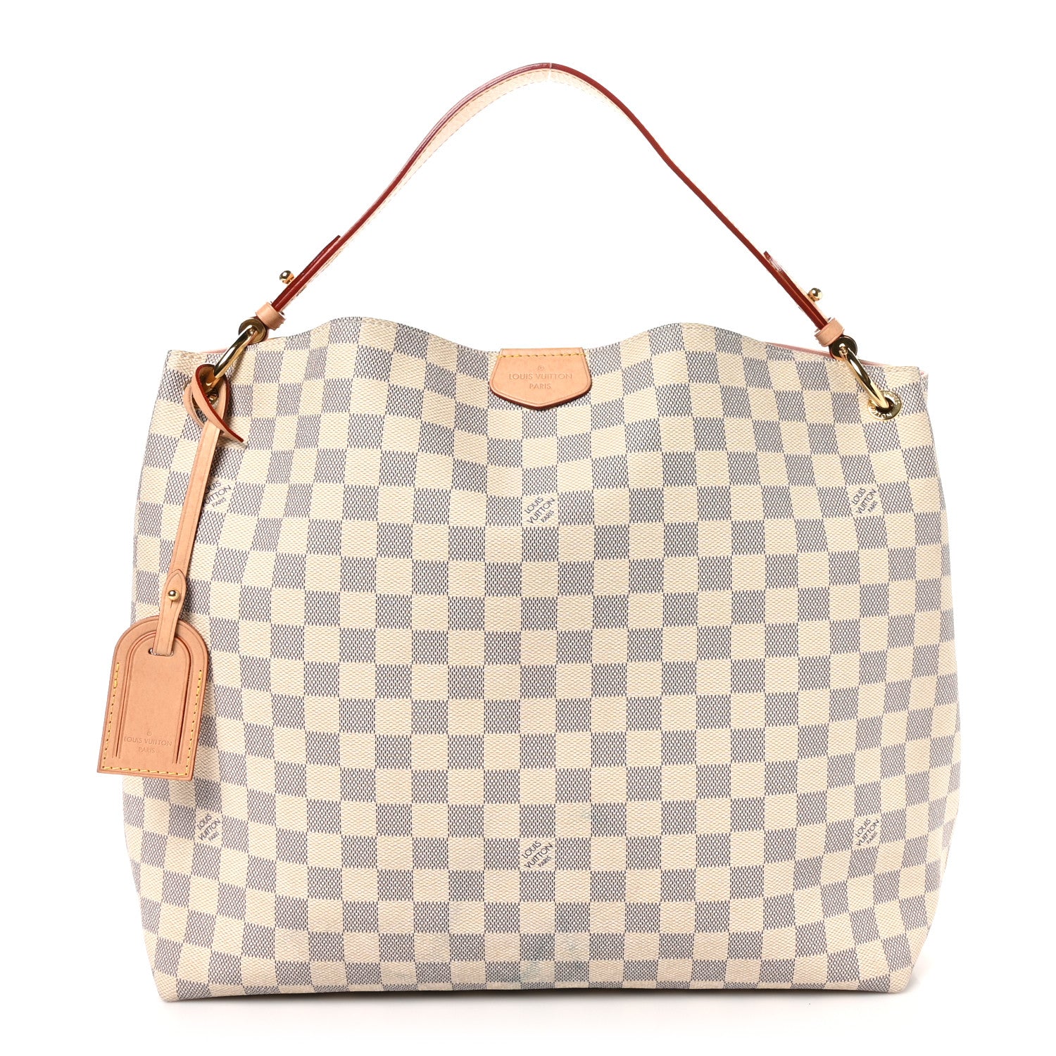 Louis Vuitton Damier Azur Graceful MM Rose Ballerine 1 of 10
