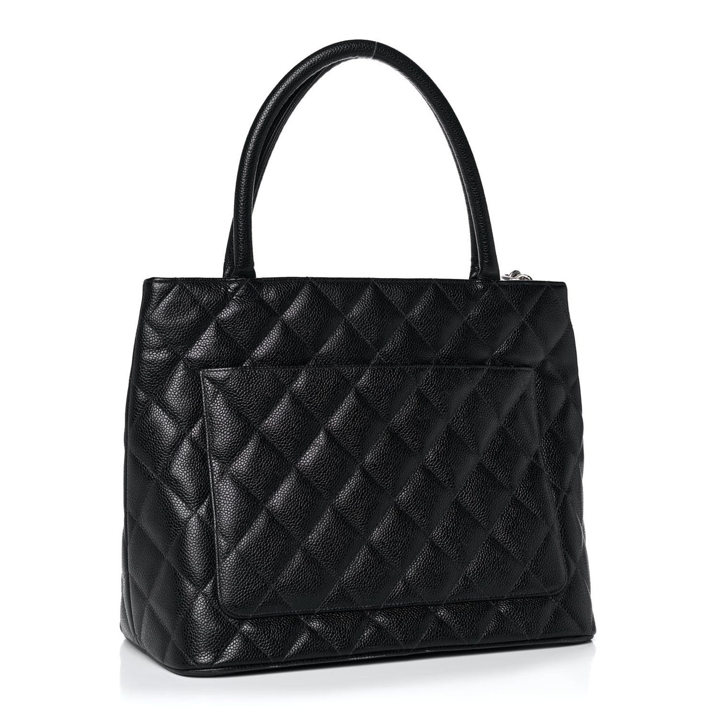 Caviar Quilted Medallion Tote Black