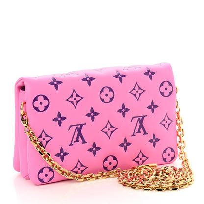 Louis Vuitton Lambskin Embossed Monogram Vuittamins Pochette Coussin Rose Violet 3 of 10