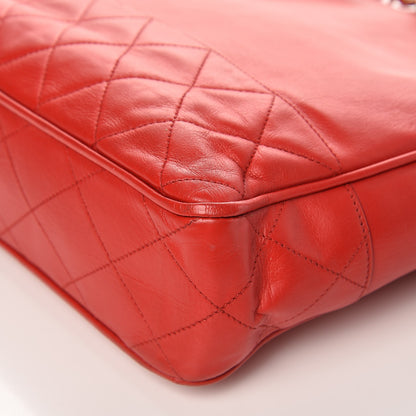 Chanel Lambskin Quilted Shoulder Bag Red 12 of 14