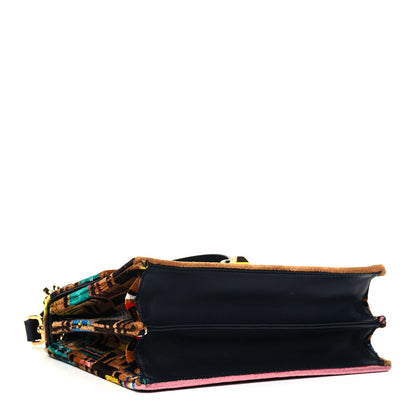 Fendi Velvet Vitello Dolce Fun Fair Kan I Shoulder Bag Tobacco Multicolor Black 3 of 16