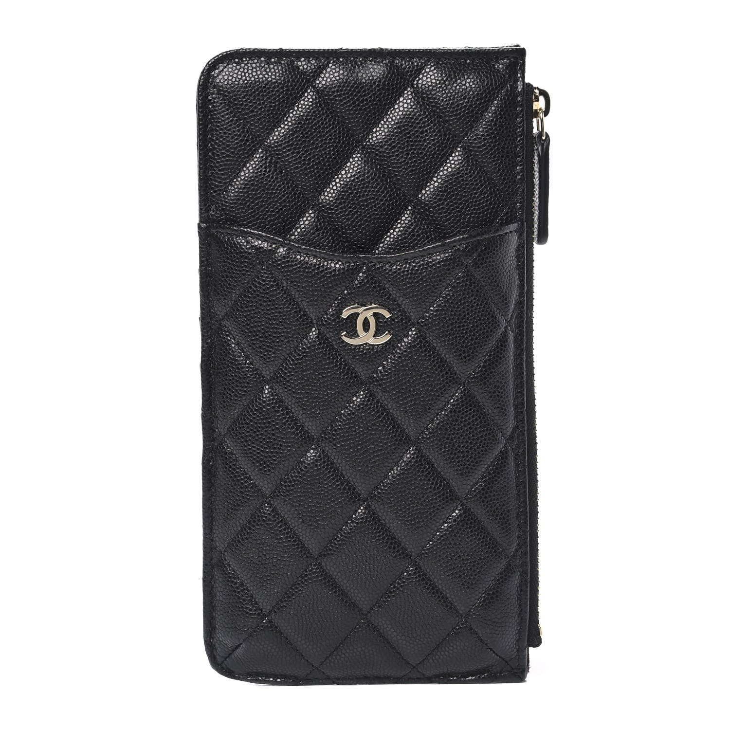 Chanel Caviar Quilted Classic Flat Wallet Pouch Black 1 of 9