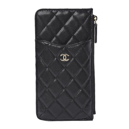Chanel Caviar Quilted Classic Flat Wallet Pouch Black 1 of 9