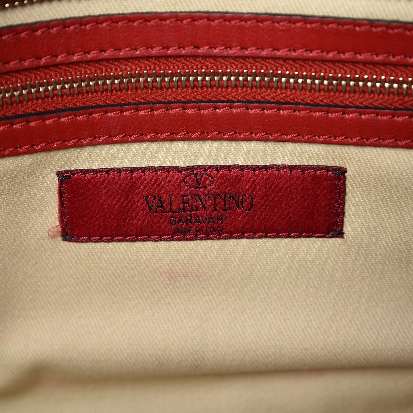 Vitello Colorblock Small Rockstud Double Handle Tote Deep Rose Clover Grey Scarlet