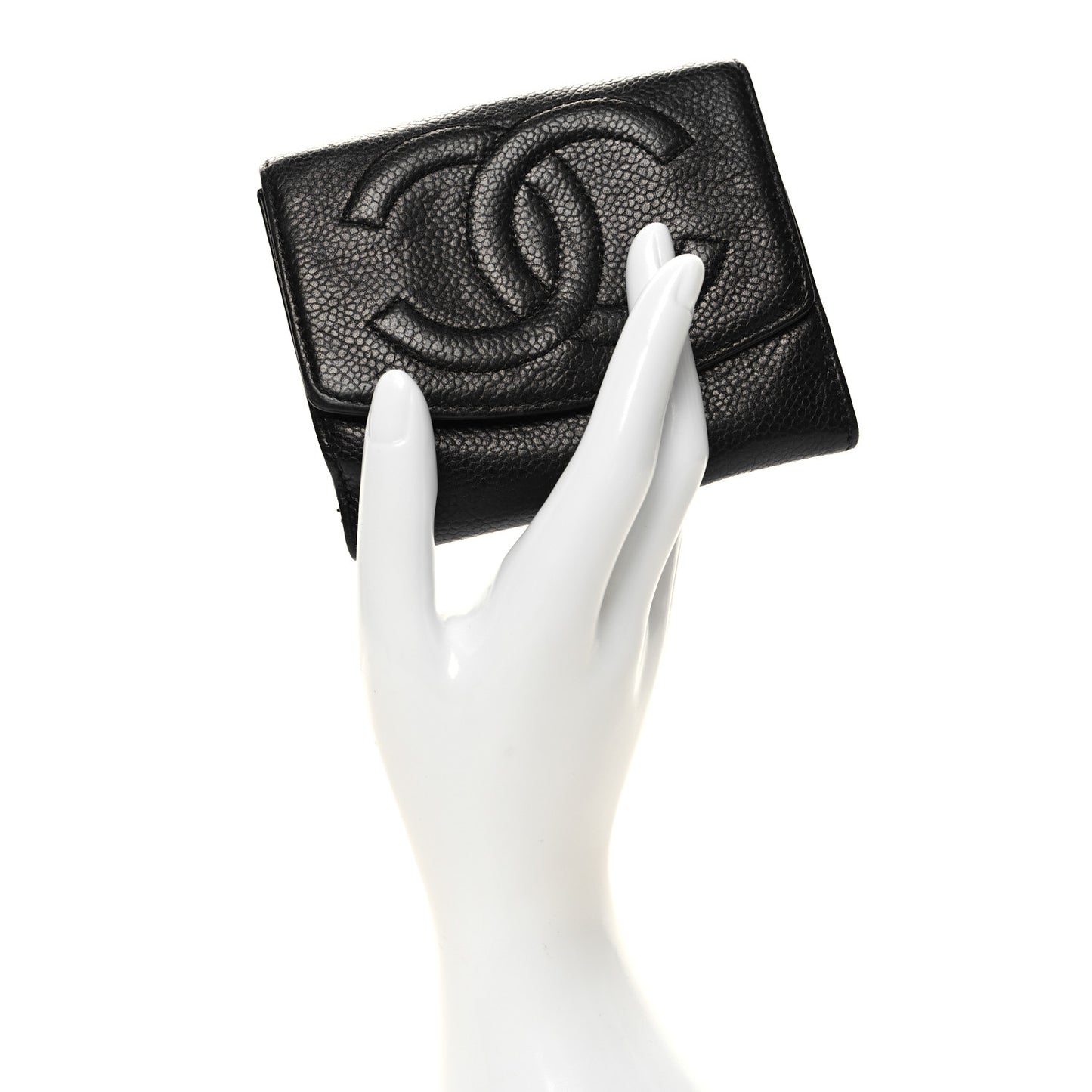 Caviar Timeless CC Compact French Wallet Black