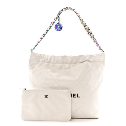 Chanel Shiny Calfskin Quilted Small Rainbow Chanel 22 White 3 of 13