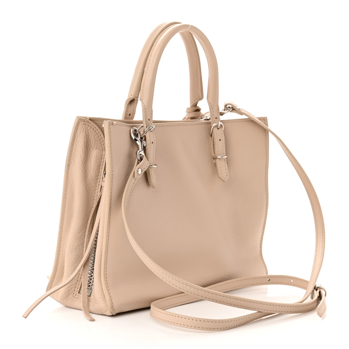 Calfskin Papier Mini A4 Zip Around Tote Light Beige