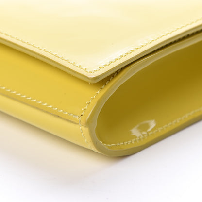Saint Laurent Patent Calfskin Large Belle De Jour Clutch Yellow 7 of 11