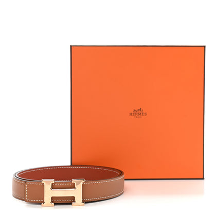 Hermes Swift Epsom 24mm H Belt 80 Gold Brique 8 of 8