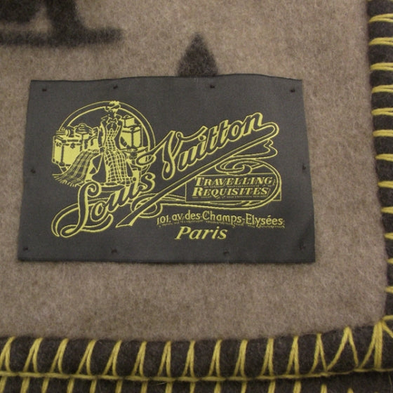 Wool Angora Monogram Blanket Marron