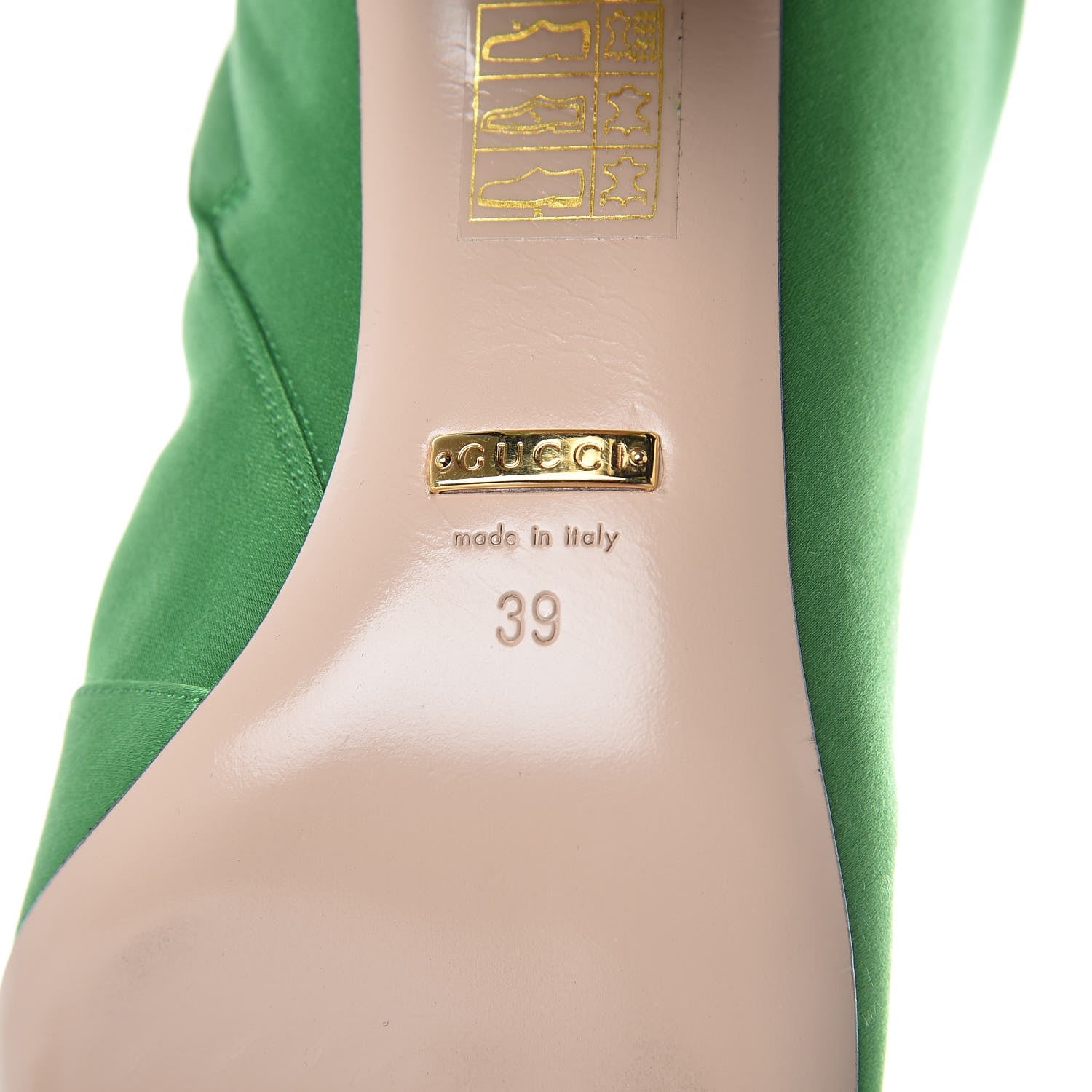 Gucci Silk Satin Malaga Kid Embroidered Candy Dragon Block-Heel Knee Boot 39 Palm 10 of 14