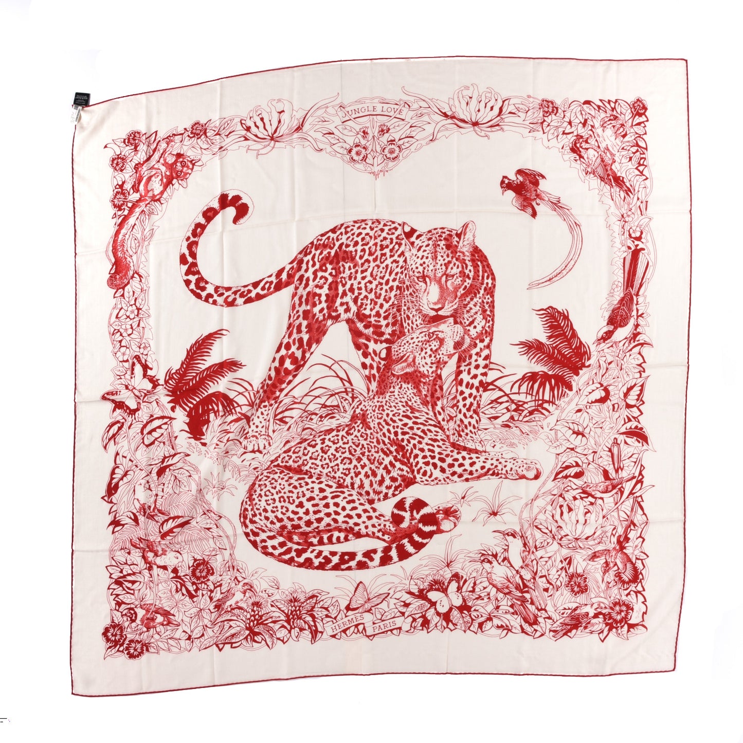 Cashmere Silk Jungle Love Tattoo Shawl 140 White Rouge