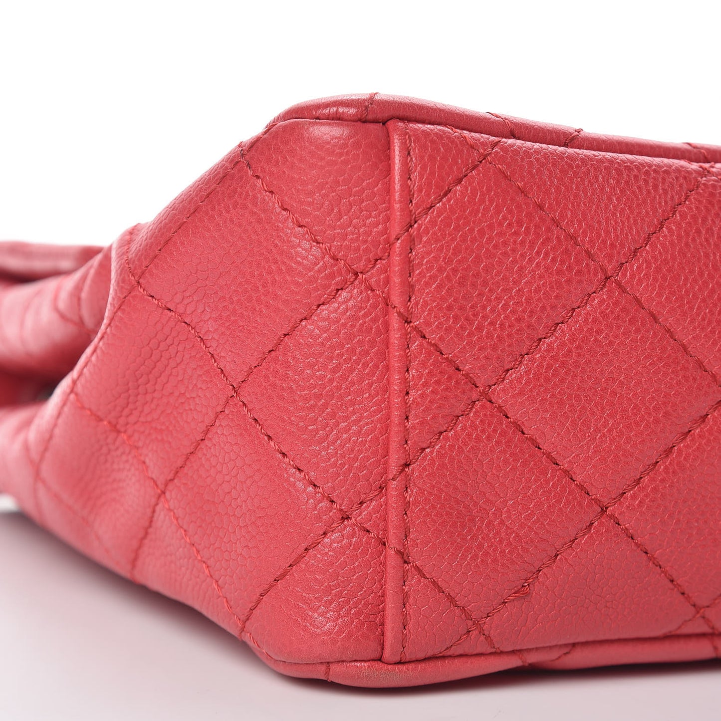Washed Caviar Quilted Maxi Single Flap Fuchsia