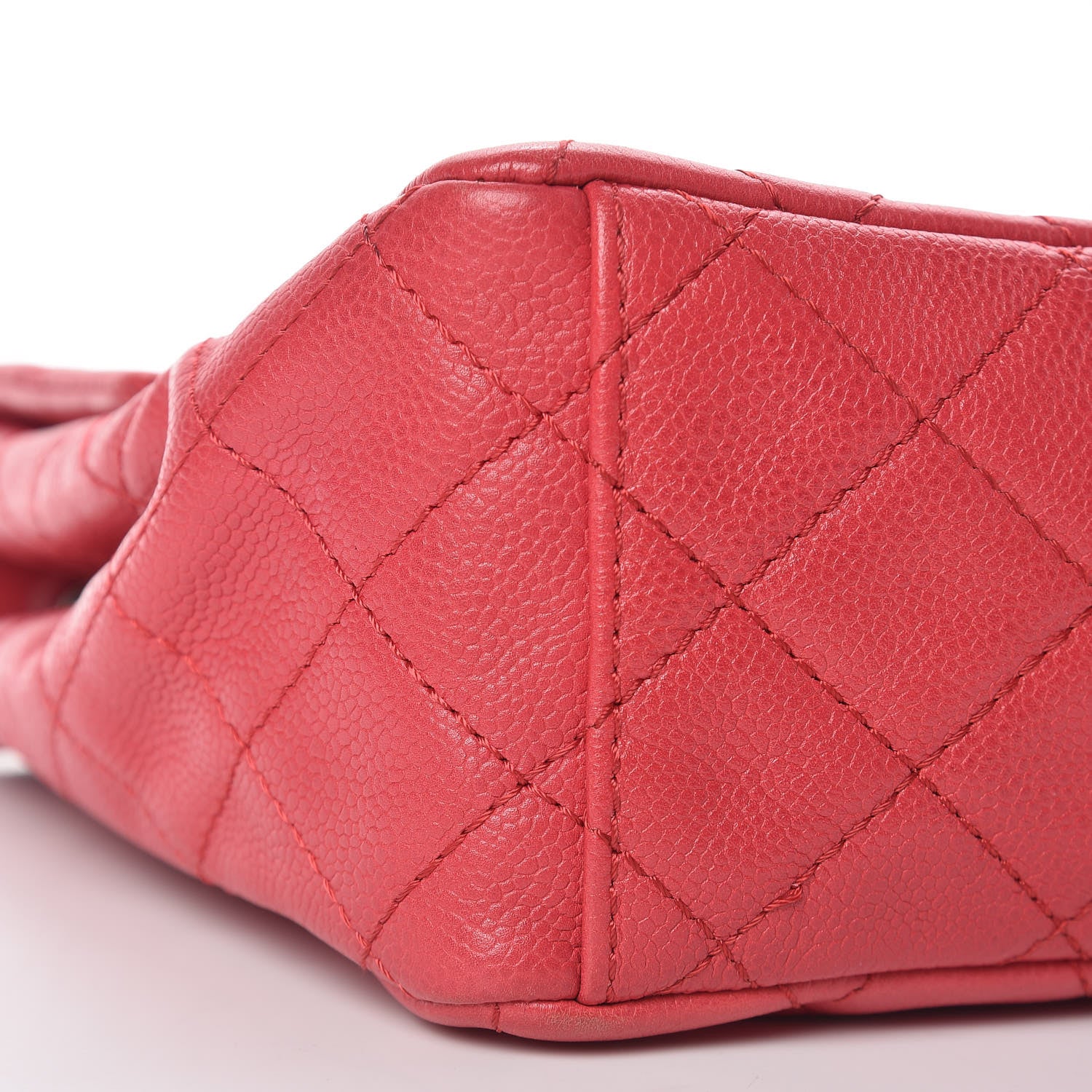 Chanel Washed Caviar Quilted Maxi Single Flap Fuchsia 5 of 9