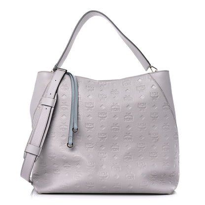 MCM Calfskin Ottomar Monogram Medium Klara Hobo New Beige 1 of 14