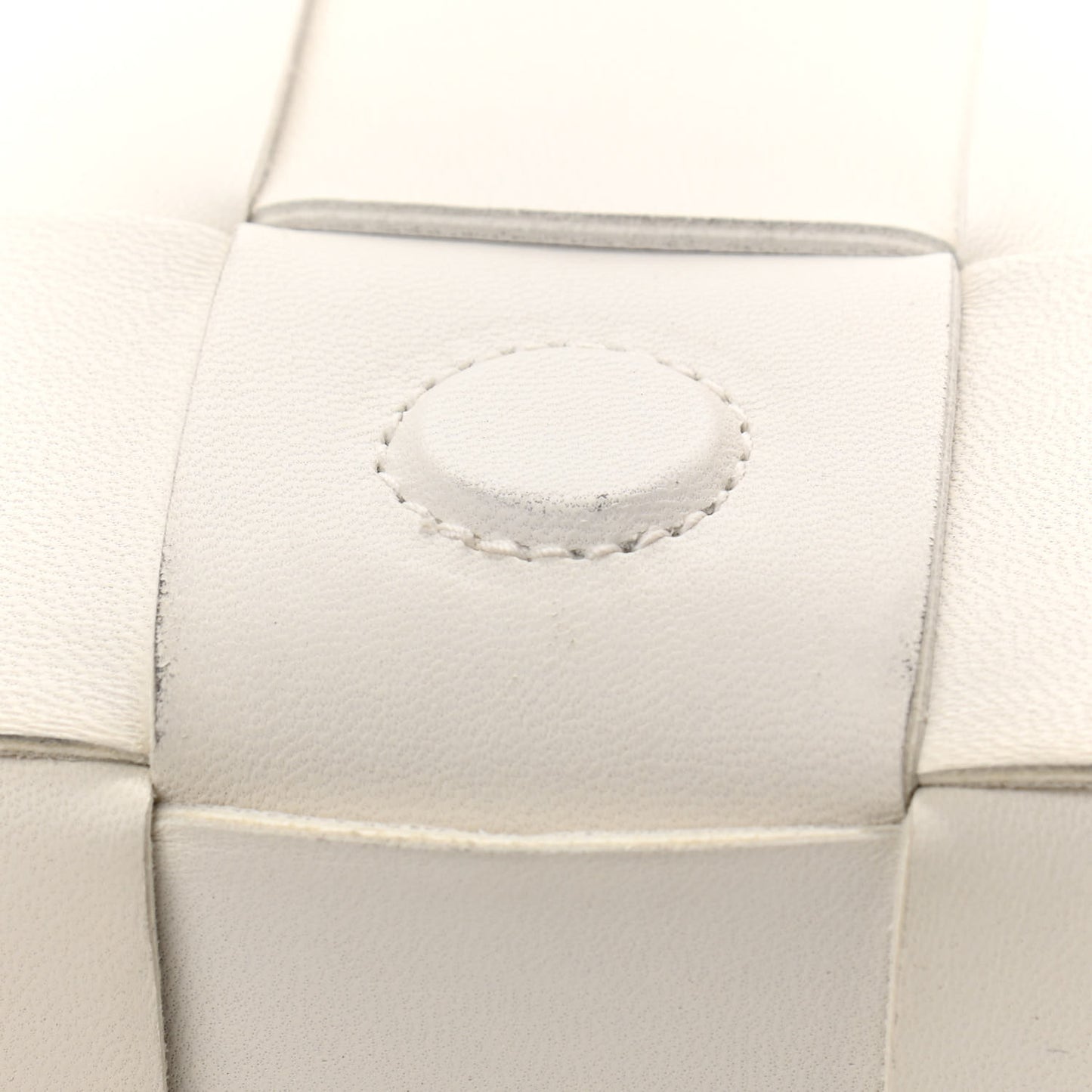 Lambskin Maxi Intrecciato Cassette Crossbody Bag White