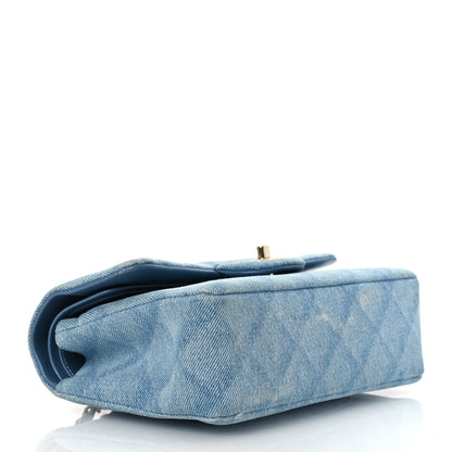 Chanel Printed Denim Quilted Mini Rectangular Flap Light Blue 4 of 10