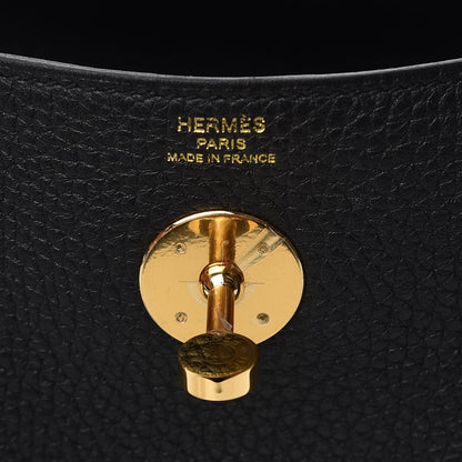Hermes Taurillon Clemence Lindy 26 Black 6 of 10
