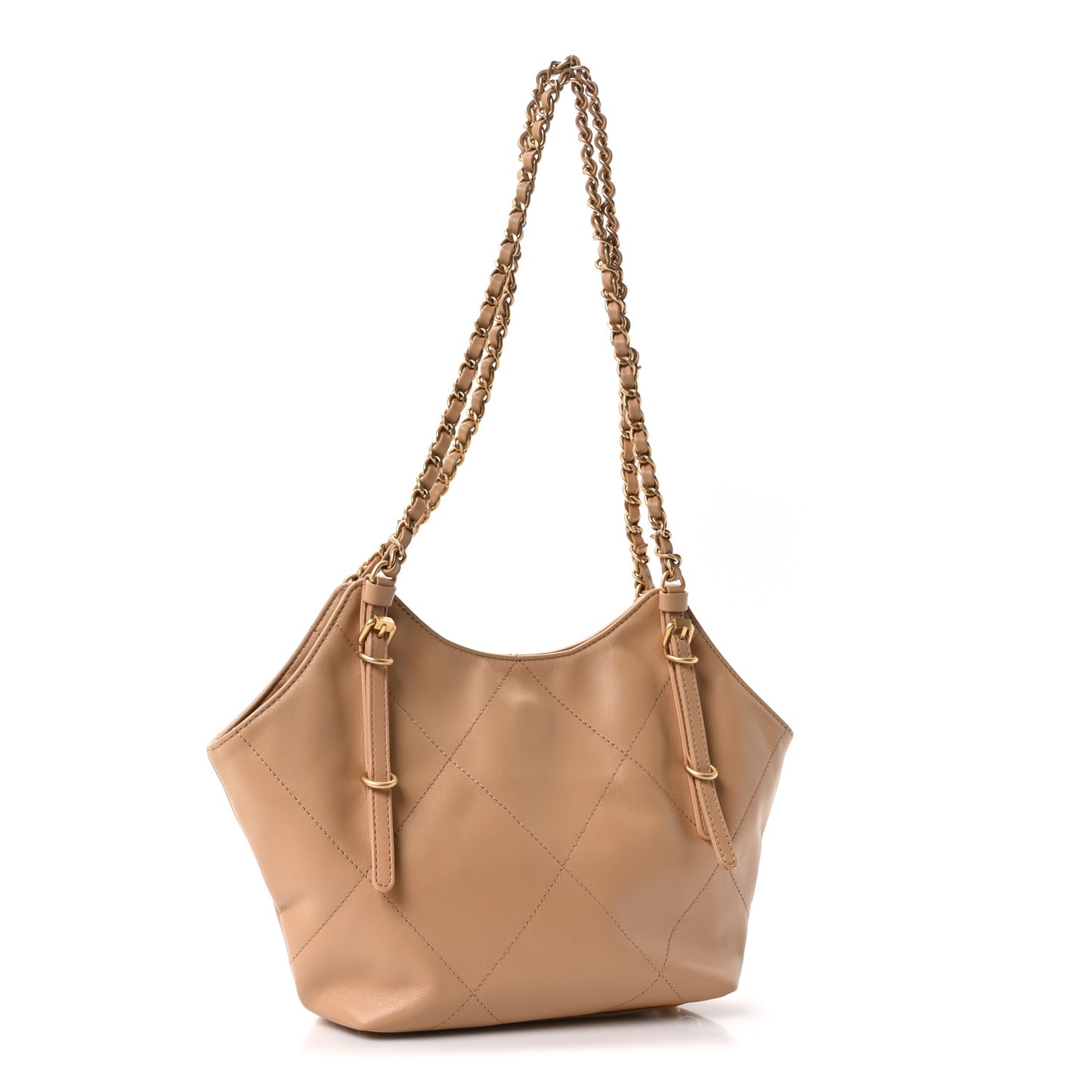 Calfskin Quilted Mini Coco Shopping Bag Brown