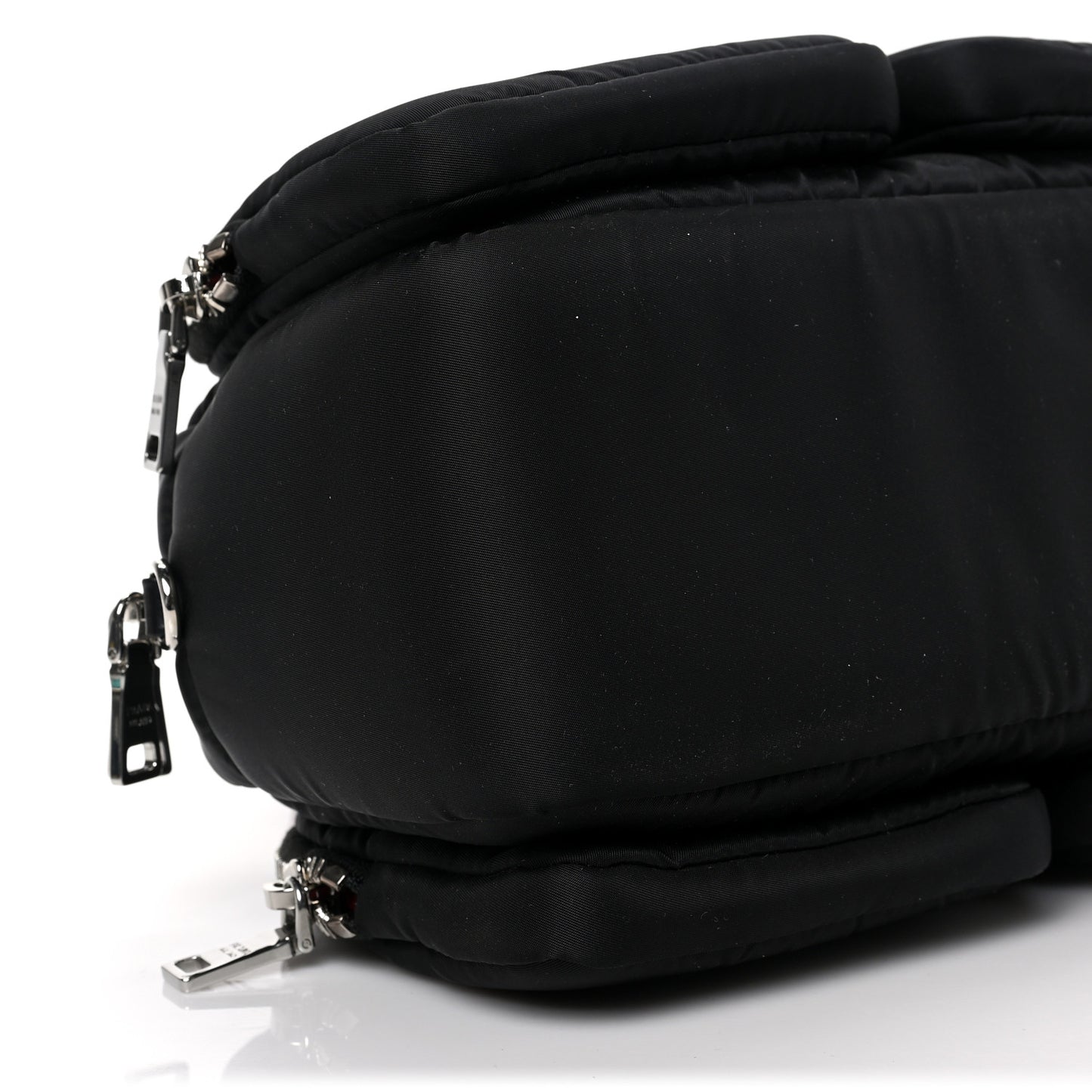 Tessuto Nylon Pocket Top Handle Cargo Shoulder Bag Black Fuoco