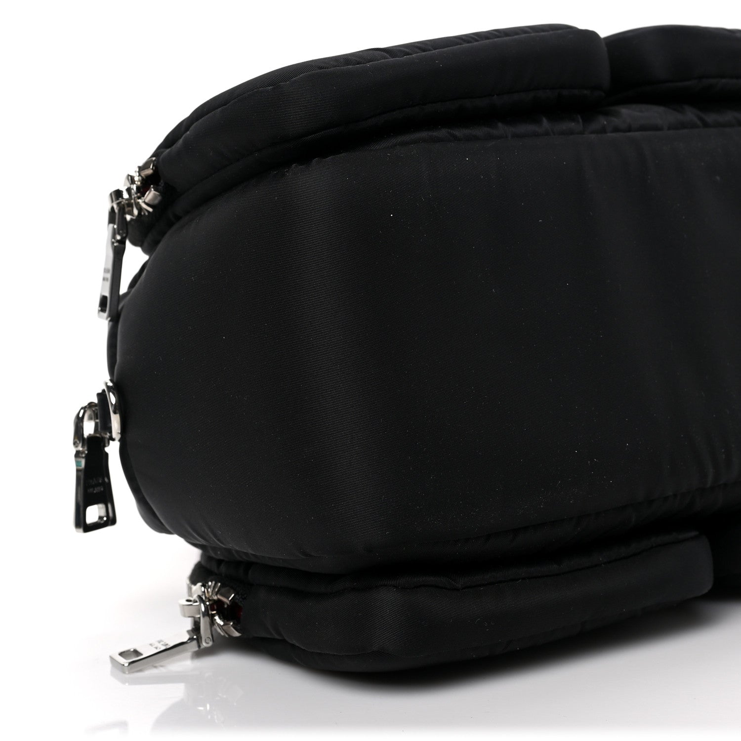 Prada Tessuto Nylon Pocket Top Handle Cargo Shoulder Bag Black Fuoco 7 of 8