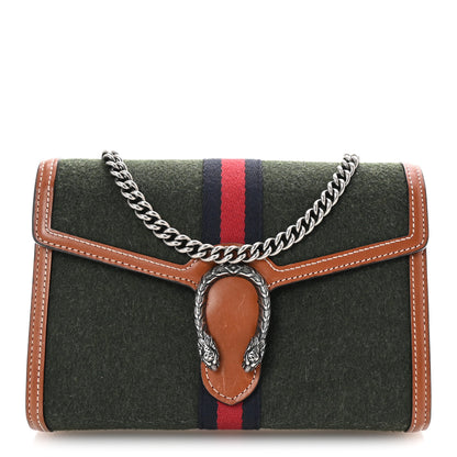 Gucci Loden Fabric Cuoio Harness Web Mini Dionysus Chain Wallet Underwood Harness Brown 1 of 10