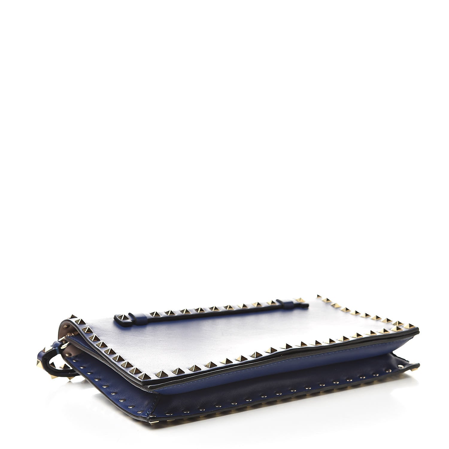 Valentino Garavani Nappa Rockstud Wristlet Clutch Blue China 4 of 10