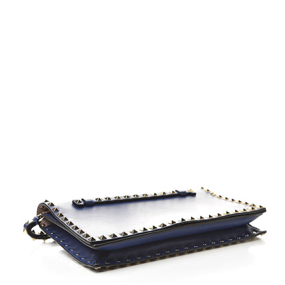Valentino Garavani Nappa Rockstud Wristlet Clutch Blue China 4 of 10
