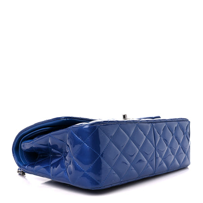 Chanel Patent Calfskin Quilted Jumbo Double Flap Blue 4 of 11