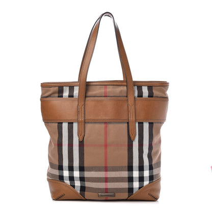 Burberry Vintage Leather House Check Webbing Medium Marlow Tote Camel 1 of 12
