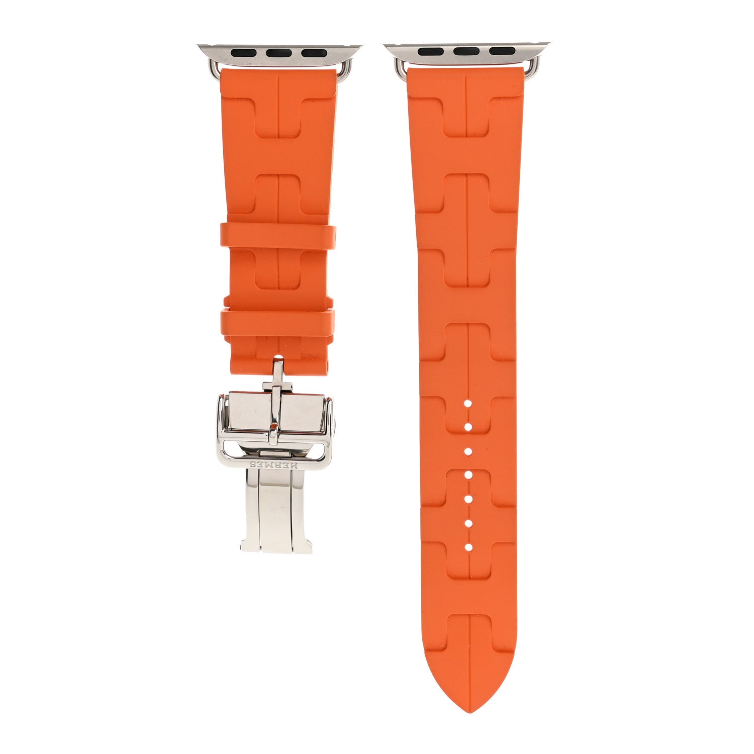 Hermes Rubber 41mm Deployment Buckle Kilim Apple Watch Single Tour Band Orange 1 of 4