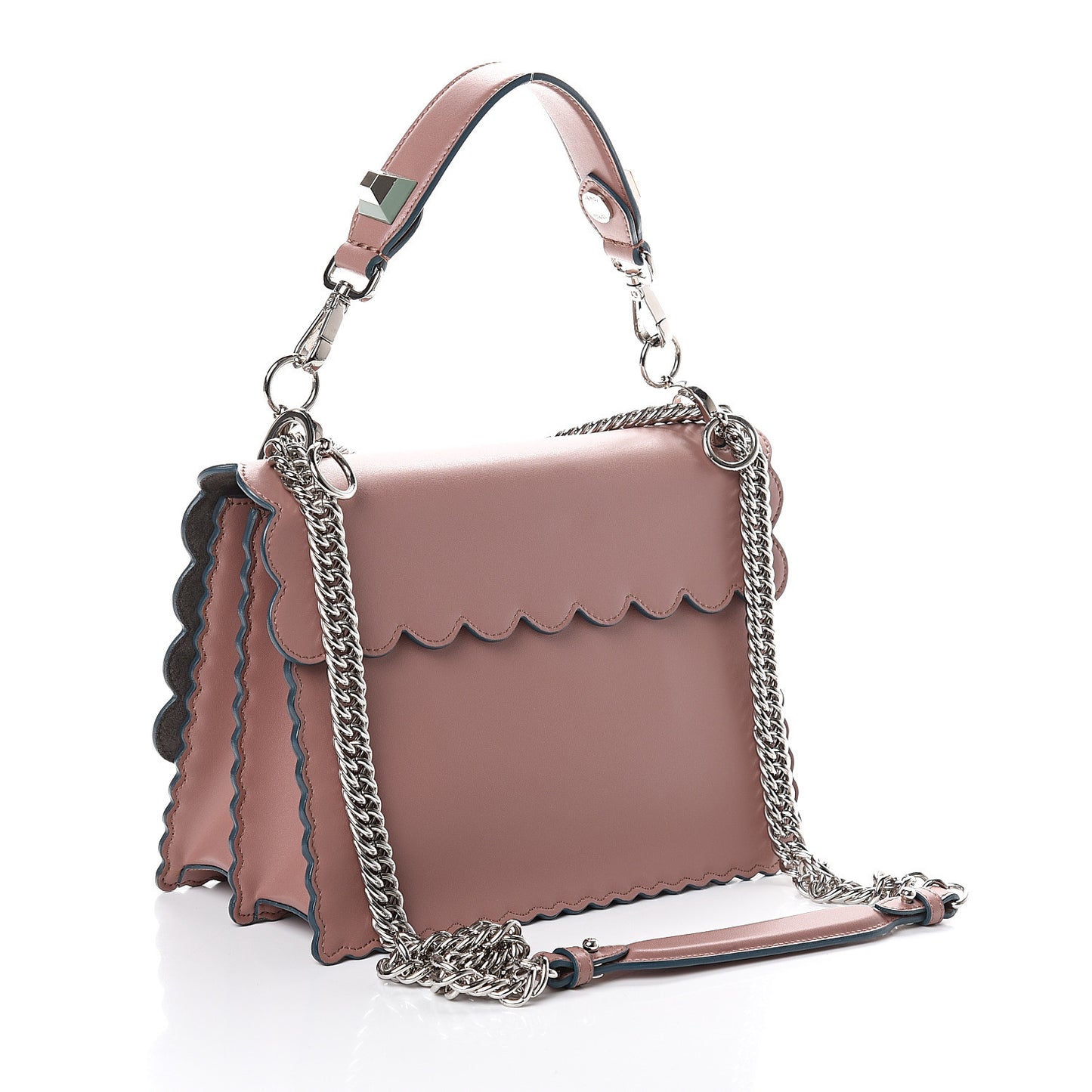 Vitello Liberty Scalloped Studded Kan I Shoulder Bag English Rose
