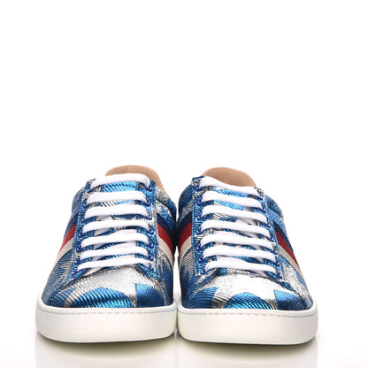 Gucci Lurex Starry Sky Sylvie Web New Ace Sneakers 36 Bluette Silver 2 of 9