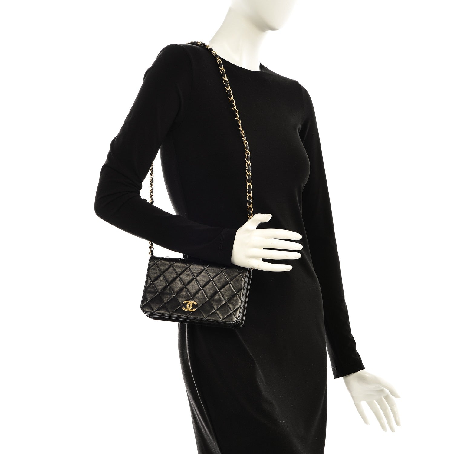 Chanel Lambskin Quilted Mini Flap Black 2 of 7