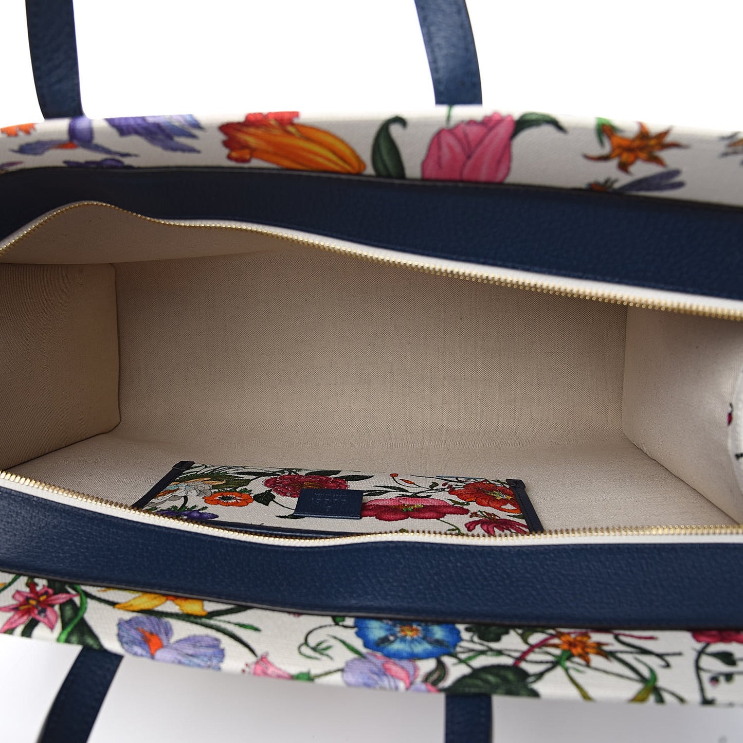 Canvas Large Flora Tote Navy Multicolor