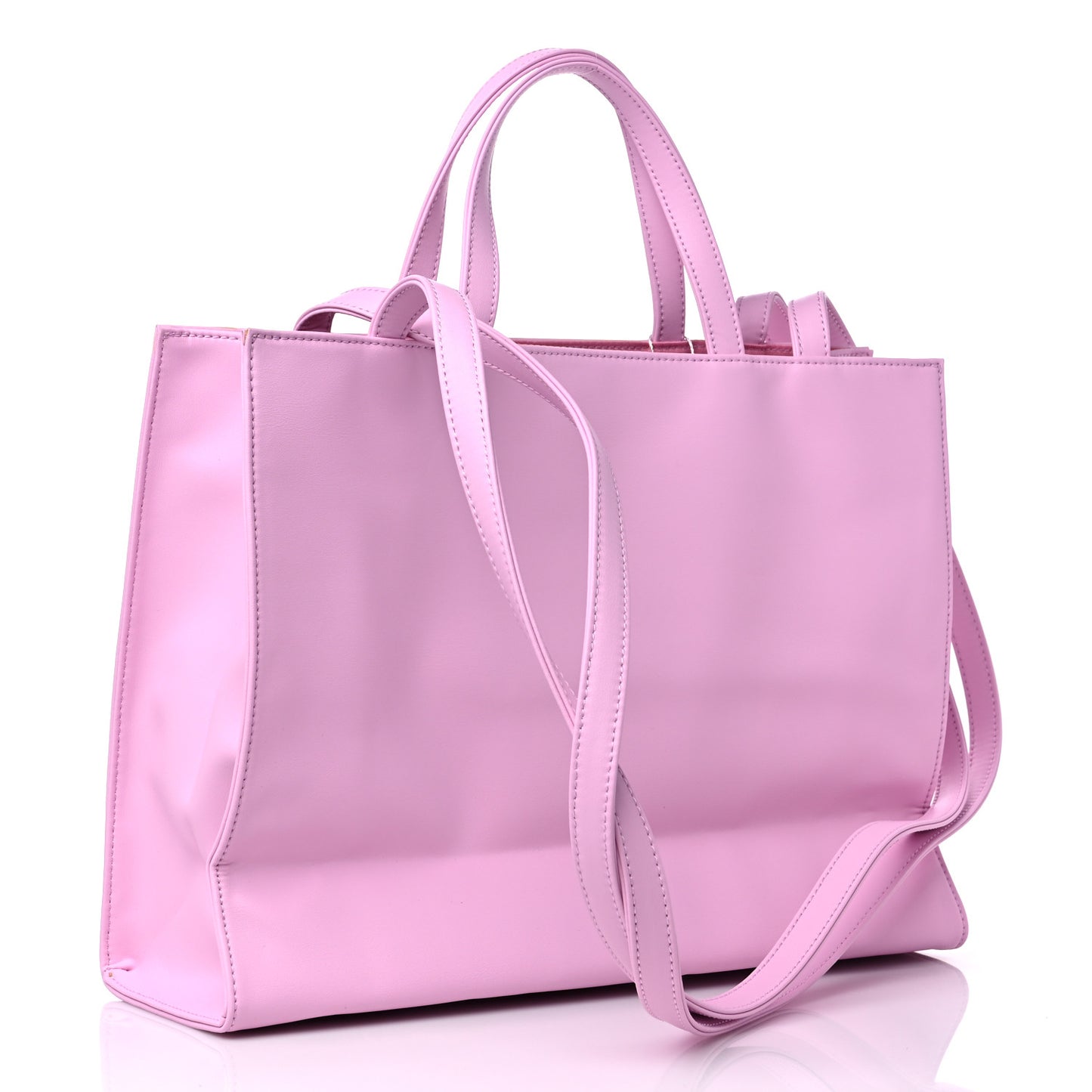 Vegan Leather Medium Shopping Bag Bubblegum