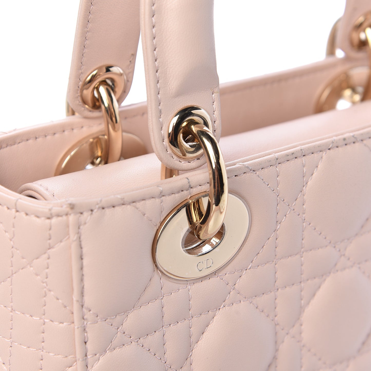 Lambskin Cannage Small Lucky Badges My Lady Dior Pink