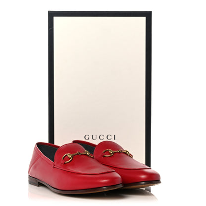 Gucci Lambskin Womens Brixton Horsebit Loafers 37.5 Hibiscus Red 9 of 9