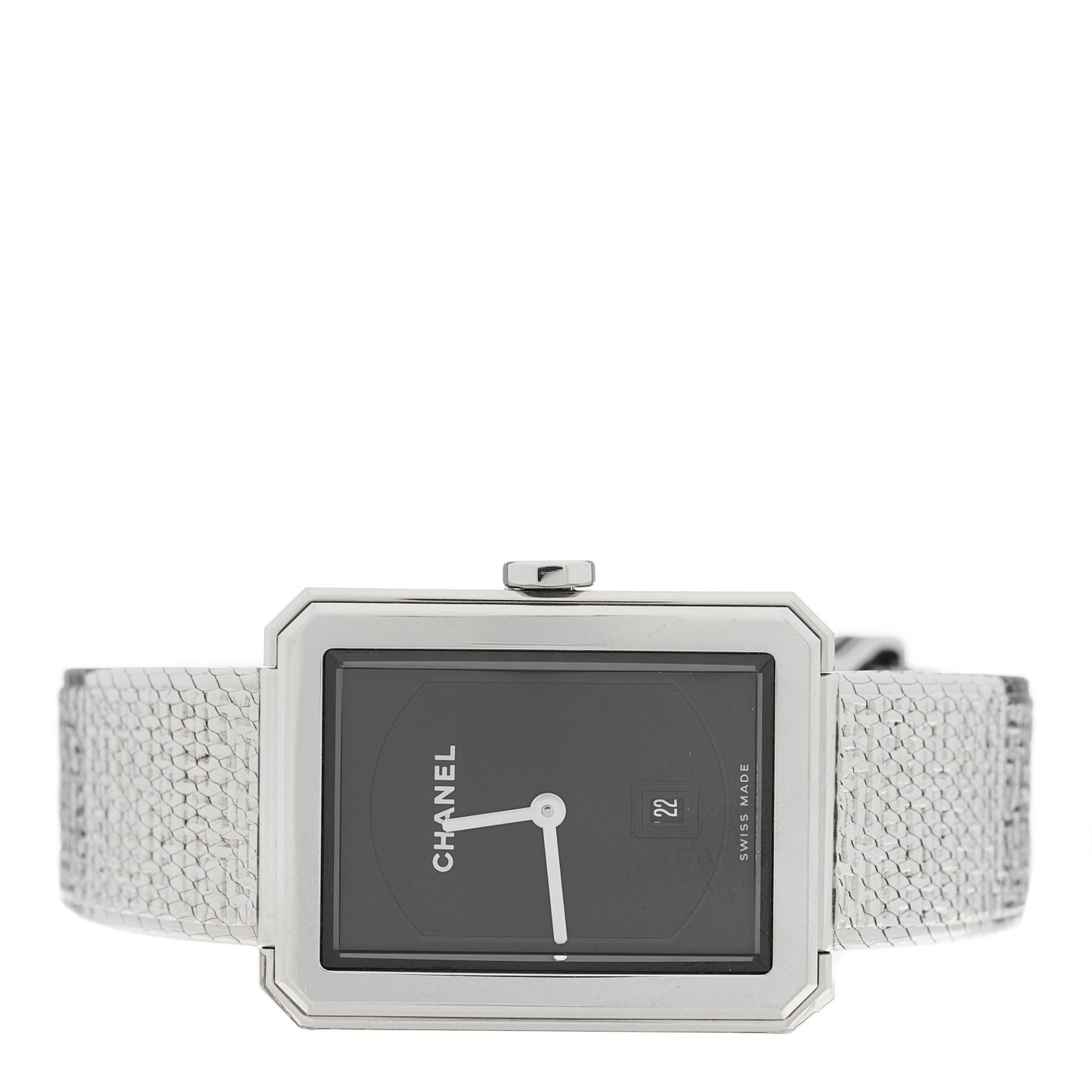 Stainless Steel 26mm Boy-friend Tweed Quartz Watch Black