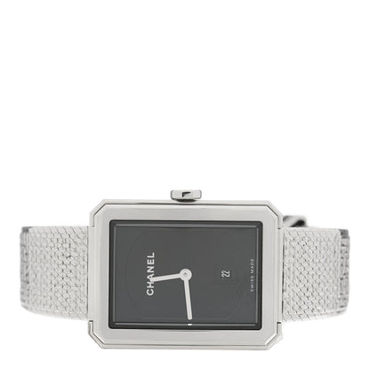 Chanel Stainless Steel 26mm Boy-friend Tweed Quartz Watch Black 2 of 4