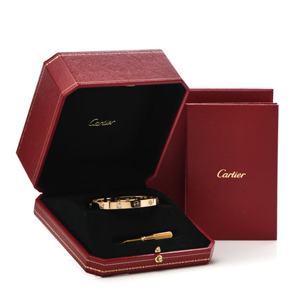 Cartier 18K Yellow Gold 4 Diamond LOVE Bracelet 17 6 of 6