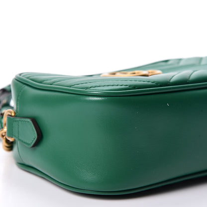 Gucci Calfskin Matelasse Small GG Marmont Chain Shoulder Bag Emerald Green 6 of 10