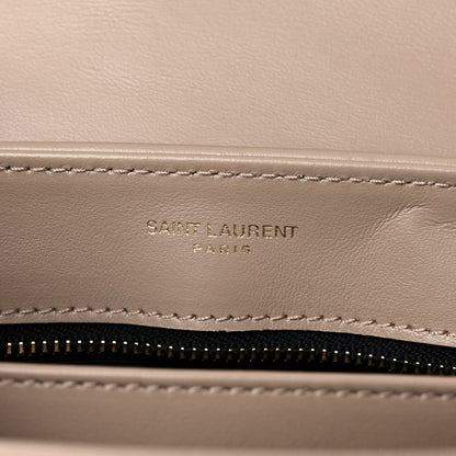Saint Laurent Calfskin Y Quilted Monogram Toy Loulou Crossbody Bag Dark Beige 5 of 8