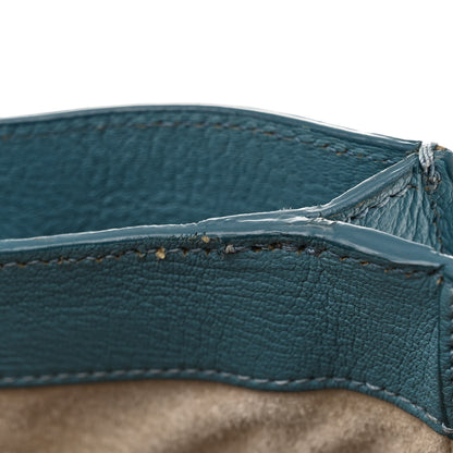 Miu Miu Goatskin Madras Shopping Tote Azzurro 10 of 17