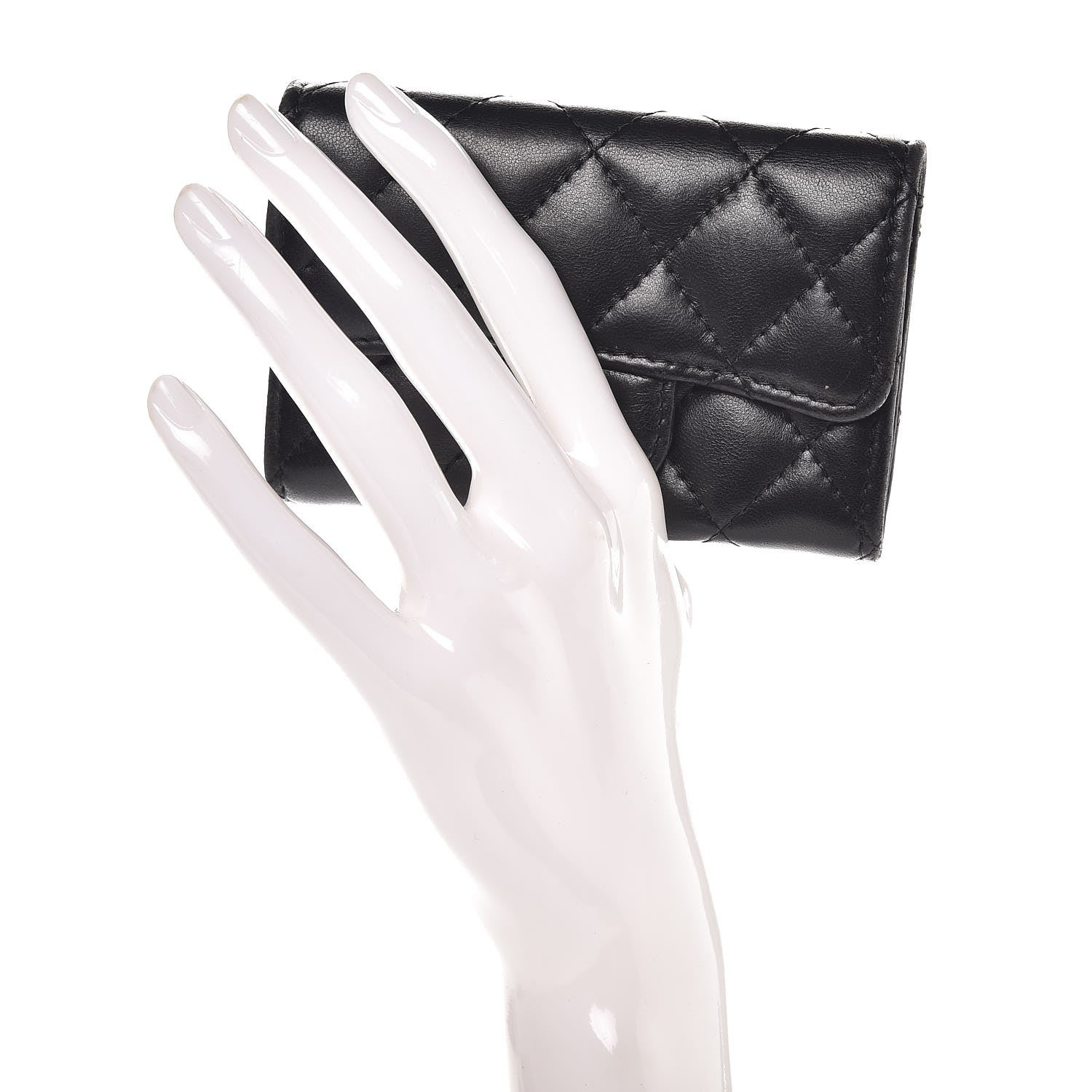 Chanel Lambskin Quilted Flap Card Holder Black 2 of 10